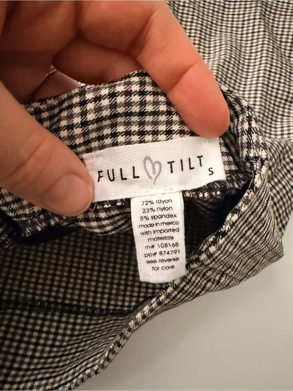 Full Tilt Black & Brown Plaid Mini Skirt